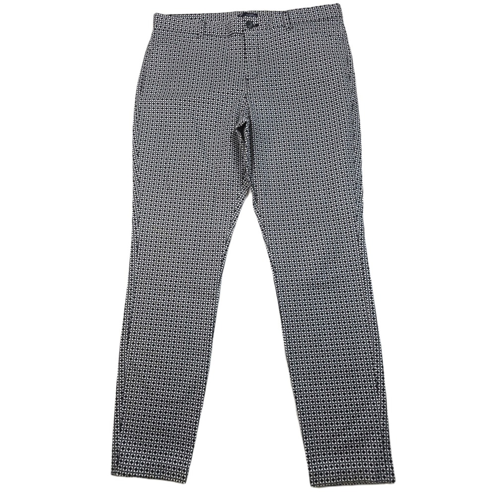 Gap Slim City Geometric Pants Womens 12‎ Black White Cotton Stretch
